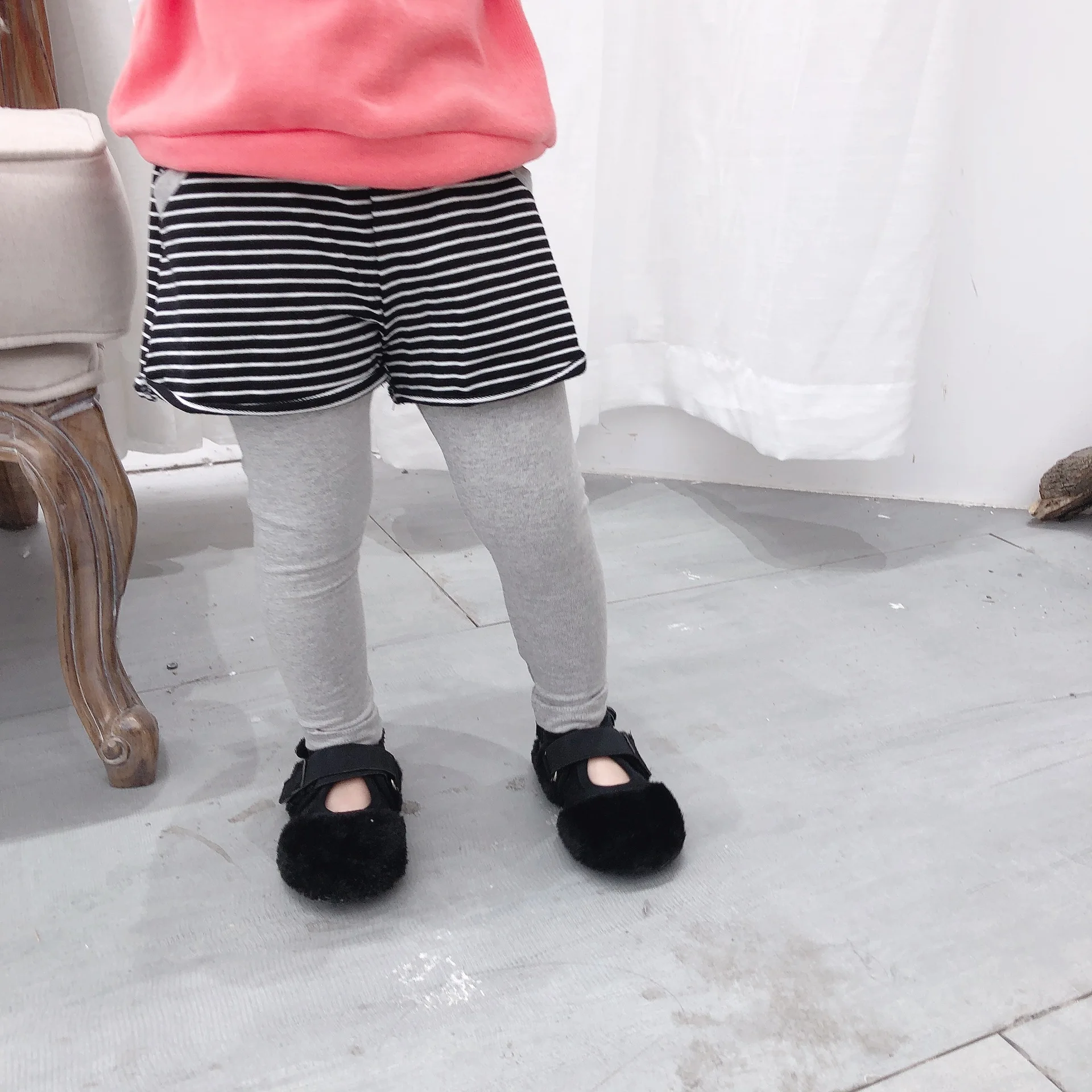 Ukeybaby2019 осень и зима новые продукты поддельные двухсекционные полосатые брюки мужчины и женщины дети корейский стиль Casu