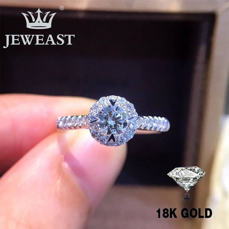 

Natural Diamond 18K Gold Pure Gold Ring Beautiful Gemstone Ring Good Upscale Trendy Classic Party Fine Jewelry Hot Sell New 2019