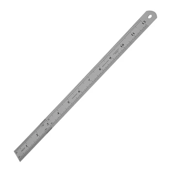 

HOT-Stainless Steel Double Sided Metric Ruler Measuring Tool 12 Inch 30cm