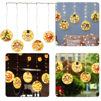 

Elk Bell String Light LED Window Curtains Hanging Lights Garland Christmas Tree Decor Ornament New Year Gift Festival Decor