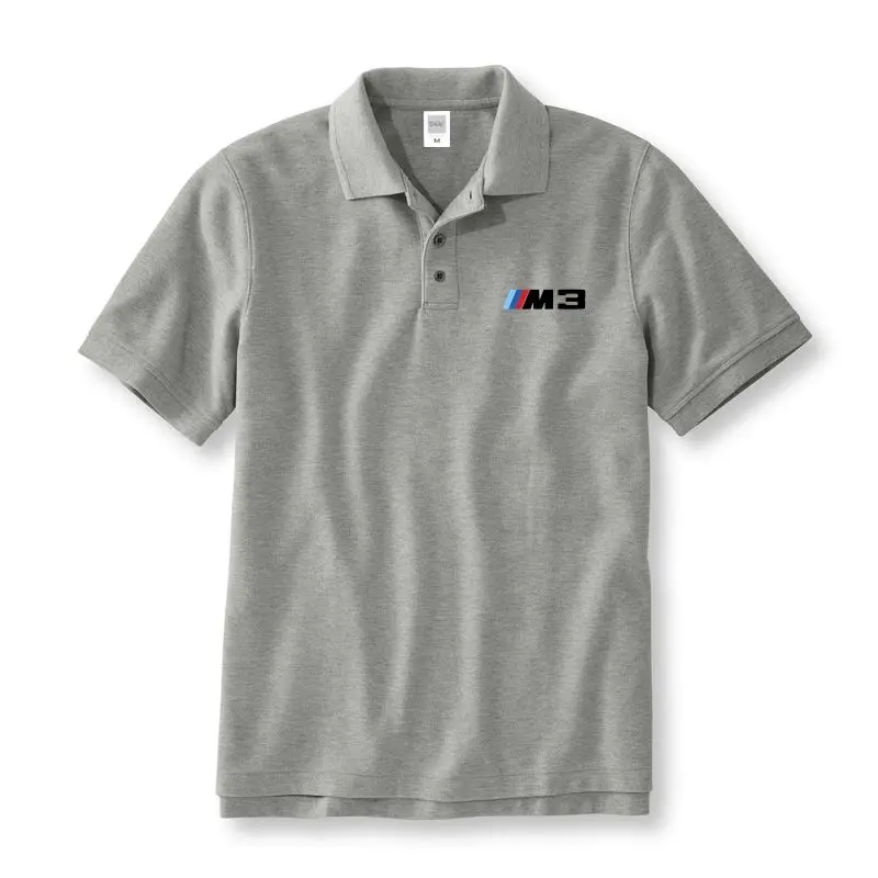M SERIES M3 Cotton Polo Shirts Men& Women Unisex Brand-Clothing Homme Brand Clothing Man Polos Summer Short 237NQ - Цвет: Grey