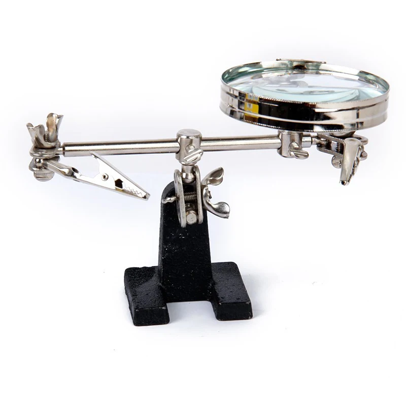 2.5X Magnifier with crocodile clip Auxiliary Support for Soldering Jewelry Repairing Tool, Silver