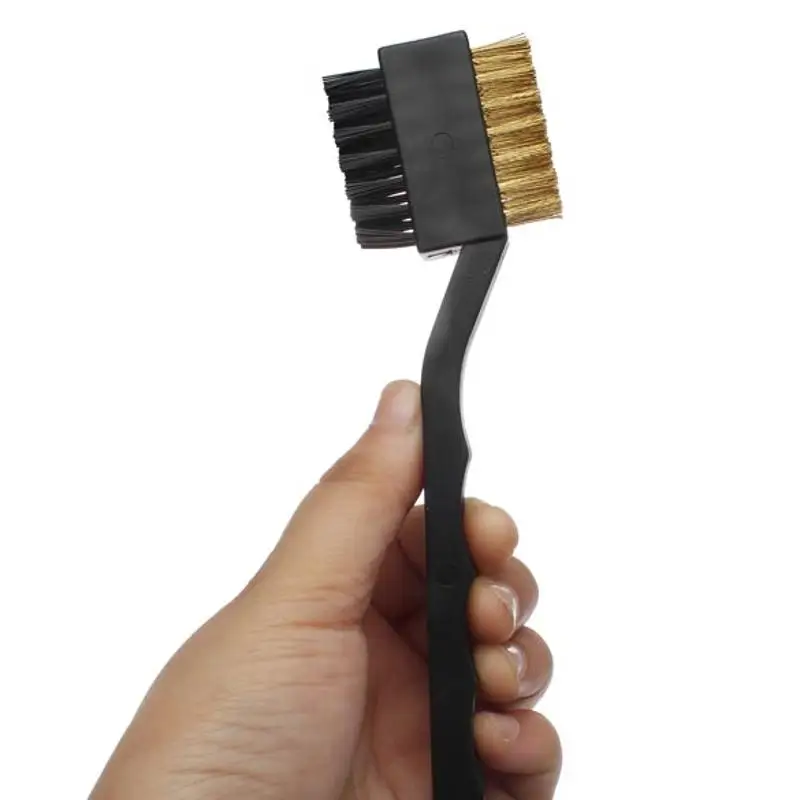 2 сторонний медные провода нейлона гольф клуб щетка для чистки углублений