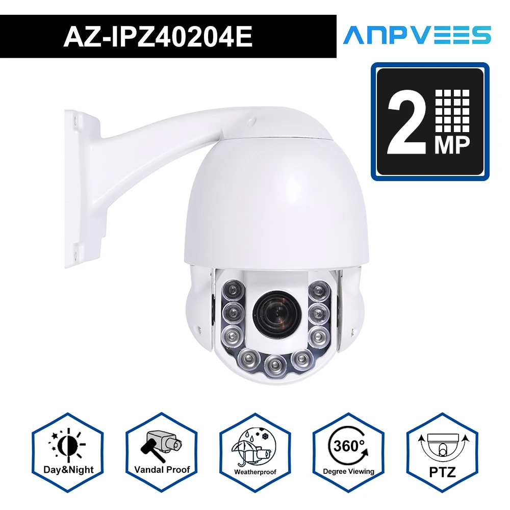 Беспроводная купольная PTZ IP камера 2MP/5MP 4X HD масштабируемый видекам Wi Fi веб