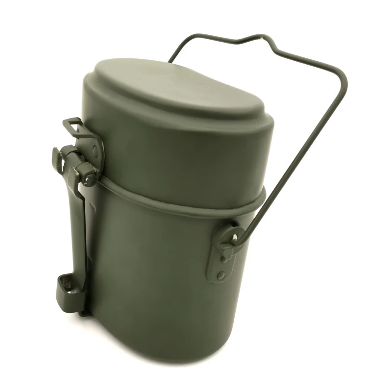 

Outdoor Camping Bento Box Lunch Box Three-piece Heating Lunch Box Cook Set Germany Military Aluminum Military Kettle