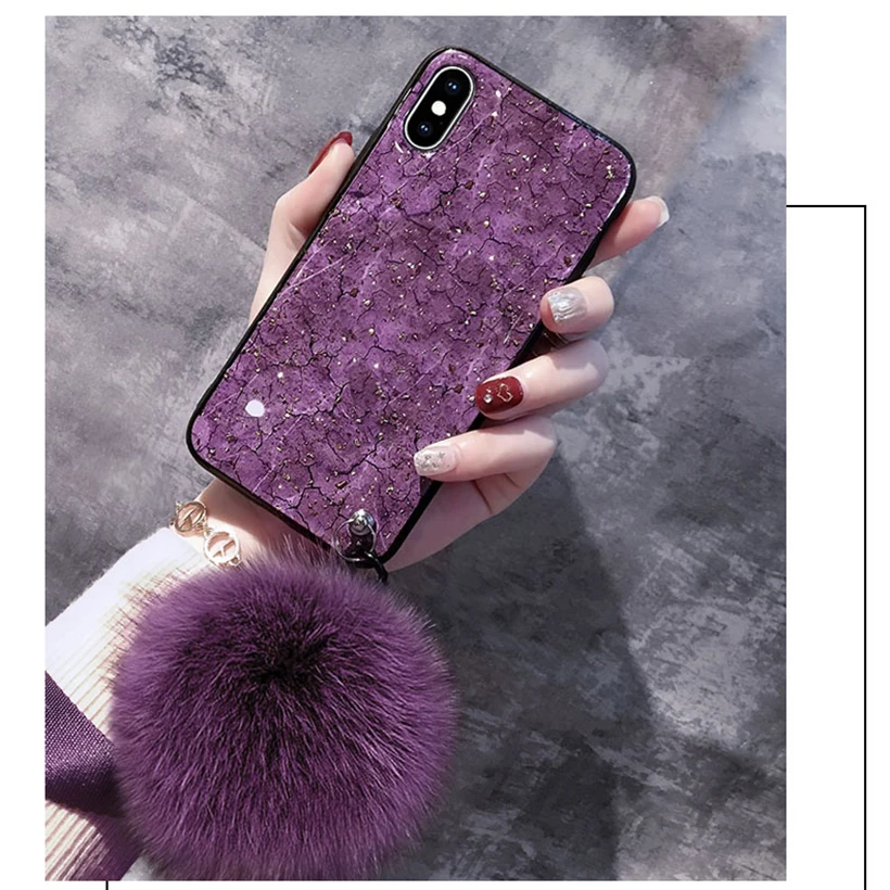 Мраморная трещина Hairball блестящая чехол для iPhone 6 6S 7 8 Plus X XR XS Max