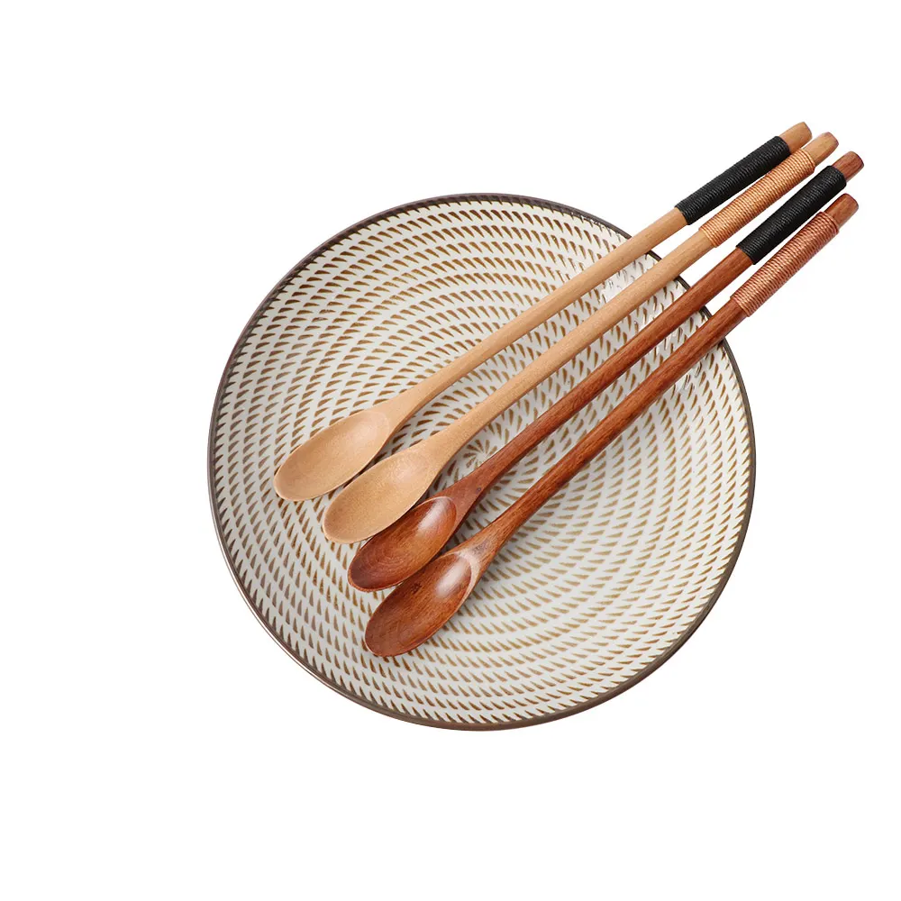 Wooden Coffee Spoon With Long Handle Paint Color Honey Scoops Dessert Tea Spoon 1PC Kitchen Gadget Tool Tableware wooden spoon,wood spoon,tea spoon