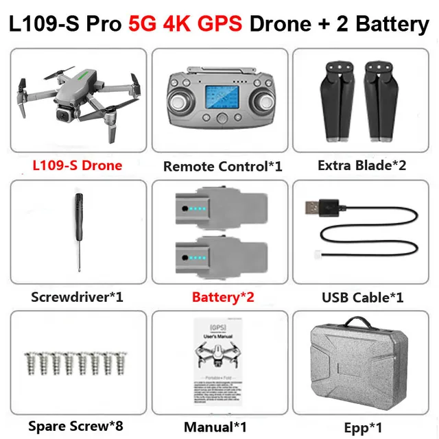 L109S 4K GPS 5G 2 batteries + EPP case