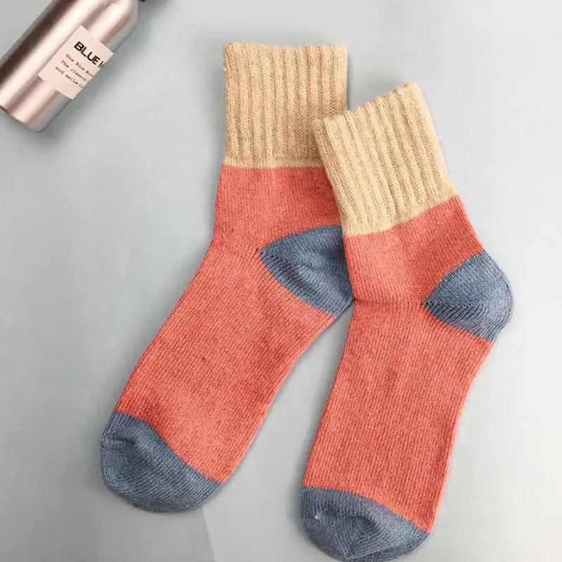 5 пар корейских женских носков из искусственной шерсти, цветные зимние толстые теплые носки 95AB