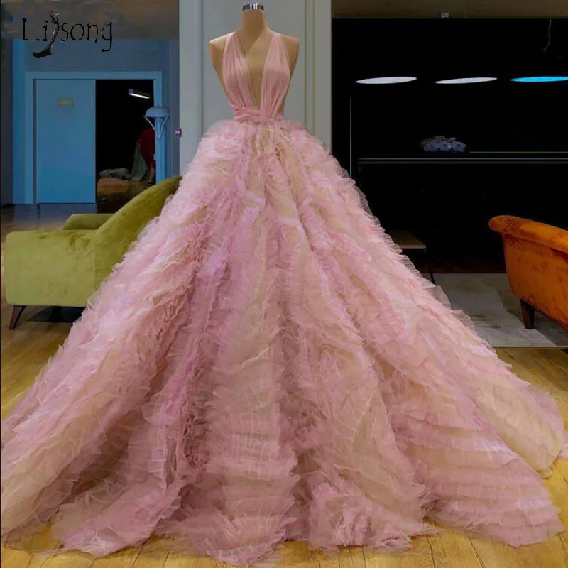 

Haute Couture Tulle Dubai Longue Ball Gown Evening Formal Dresses Trendy Saudi Arabic Women Party Prom Gown Vestidos de fiesta
