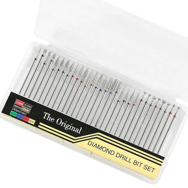 

30pcs/set Diamond Nail Drill Bit Rotery Electric Milling Cutters For Pedicure Manicure Files Cuticle Burr Nail Tools Accessories