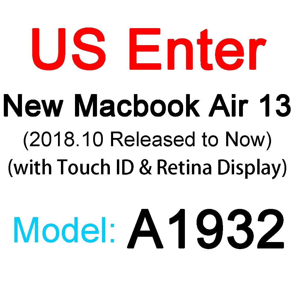 ТПУ Клавиатура чехол для Macbook Air 11 12 13 Pro 13 15 retina тонкая Сенсорная панель матовый прозрачный чехол - Цвет: US New Air 13