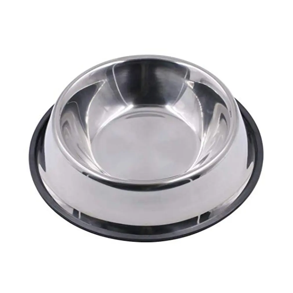 

Stainless Steel Dog Bowl With Rubber Base For Small Medium Dogs Pets Feeder Bowl Anti-slip Water Bowl