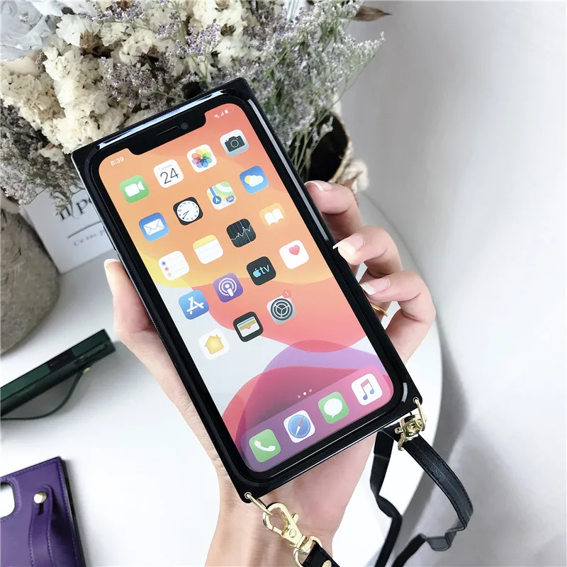 For iphone 13 12 11 pro xs max xr 7 8 6s plus se 2020 case cover wallet card shoulder strap belt wristband holder leather phoneFor iphone 13 12 Mini 11 pro xs max xr x 7 8 6 6s plus se 2020 case cover wallet card shoulder strap belt wristband holder leather phone bag capa fundas flip phone cover