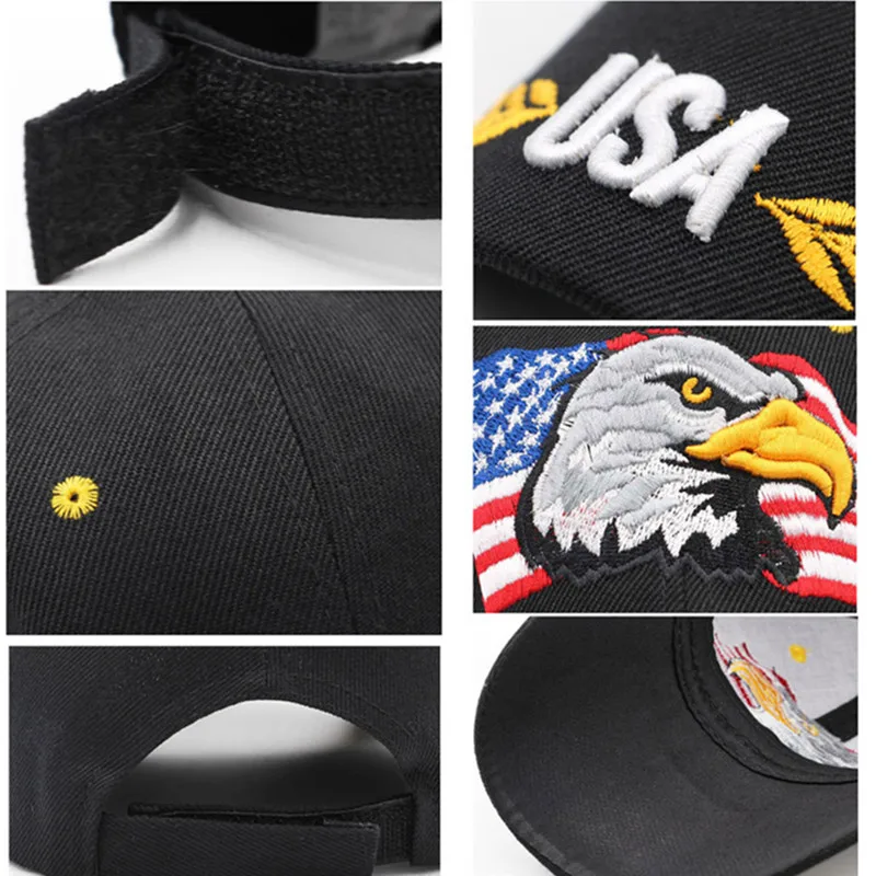 Бейсболка унисекс Регулируемая Кепка с американским флагом США Лысой Орлом