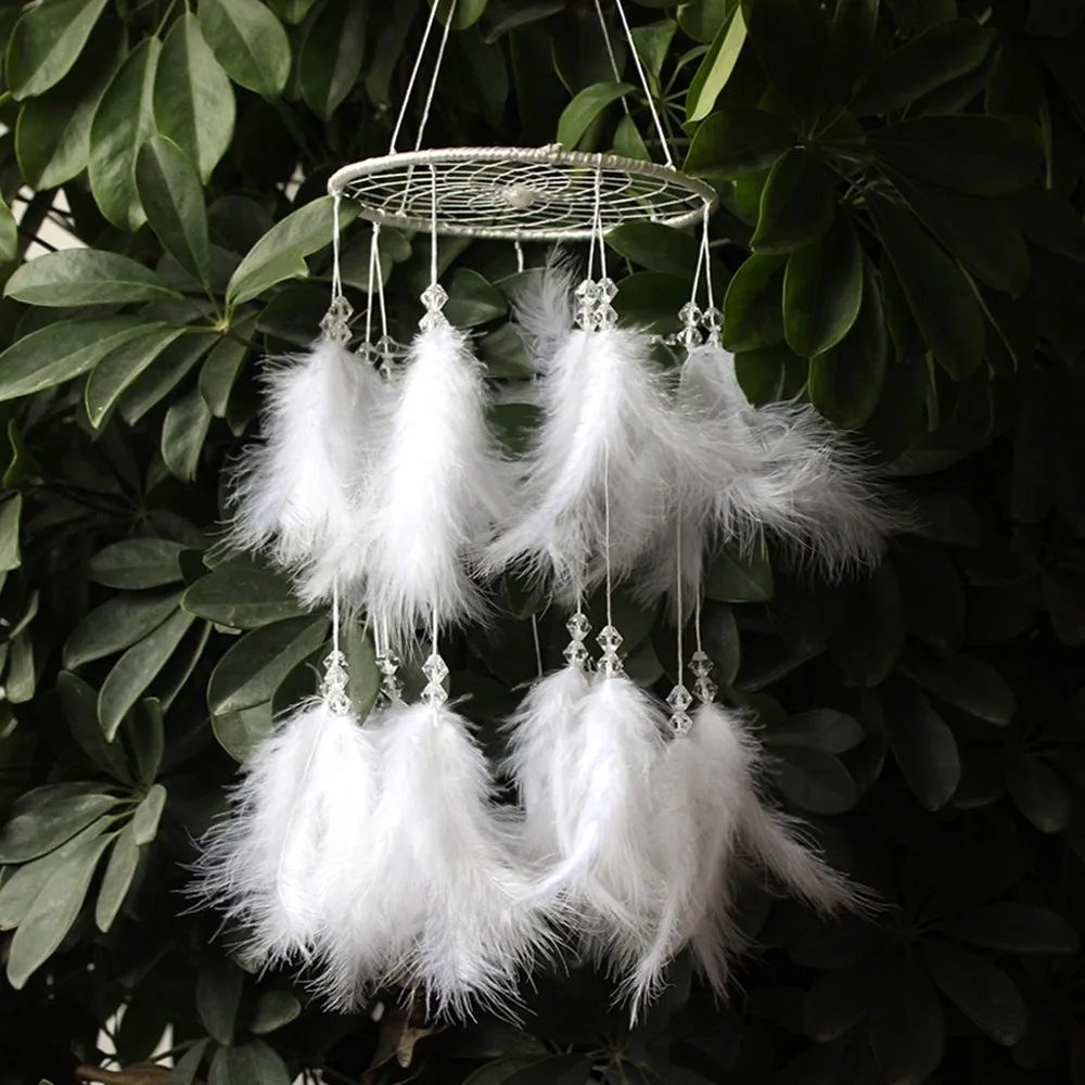 New white fluffy lantern dream catcher feather jewelry pendant wedding jewelry hanging wall decoration