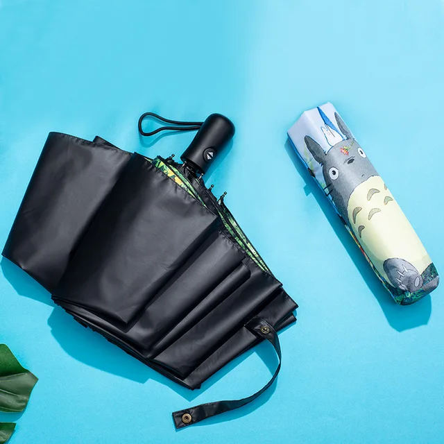 Automatikus Anime Totoro Eső Nap Esernyő Nőknek Szélálló Japán Glibli Stúdió Uv Hordozható Parasol Szép Ajándék - Image 3