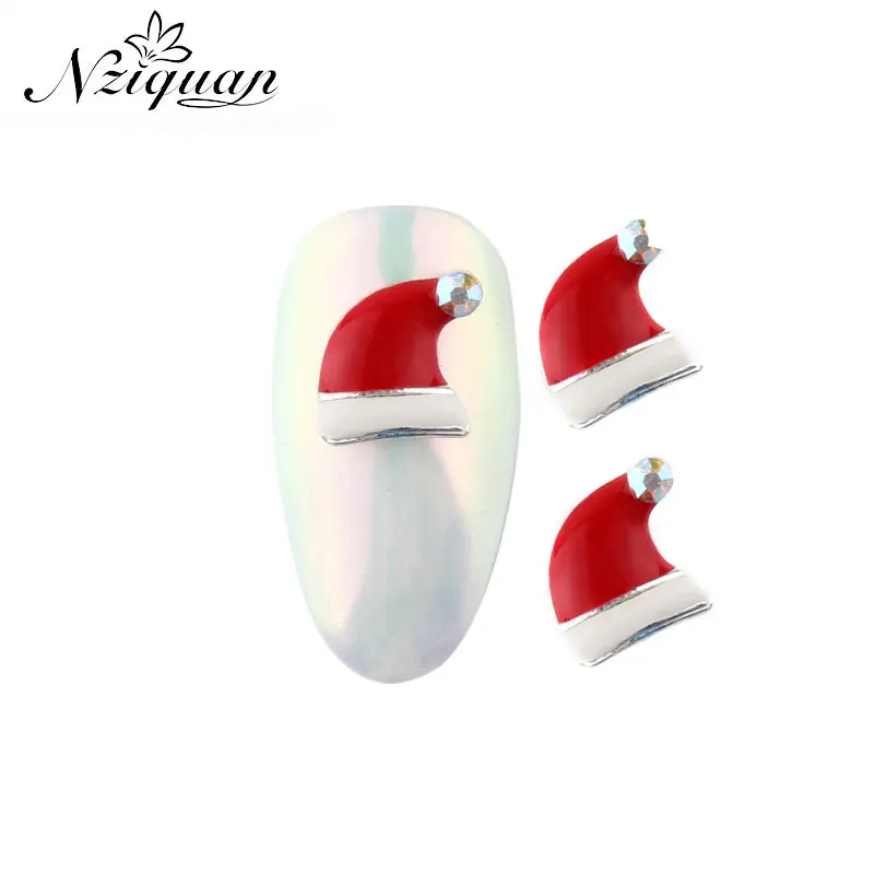 

Limited time rush to buy 3D Christmas hat nail decorations NZIQUAN DIY10pcs a pack of 8*9mm fine nail decoration stickers