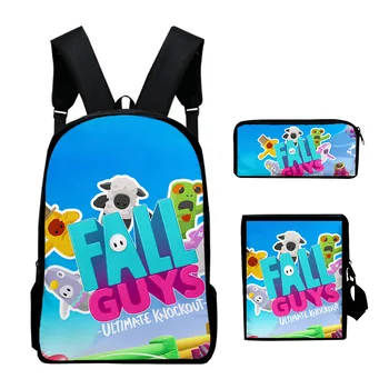

2020 Hot Sale 3D Fall Guys backpack Bag toys Shoulder bag Pencil Case 3D Cartoon Shoulder backpack men women