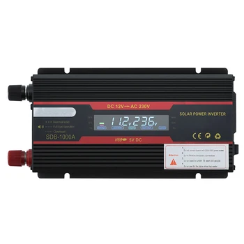 

Power Inverter Modified Sine Wave LCD Display DC 12V To AC 220V Solar 2 USB 8 Safety Protection Function Car Transformer Convert