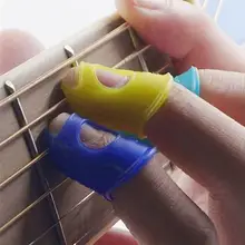 4 pçs/set Guitarra Ponta Do Dedo de Silicone Gel Protetor Guardas Dedo Guitarra Cordas Fingerguards Dedo Polegar Prego Proteger Cobertura(China)