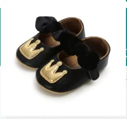 

Bow PU Baby Shoes Infant First Walkers Crown Soft Sole Newborn Baby Girls Sneaker Prewalker Baby Moccasins 12