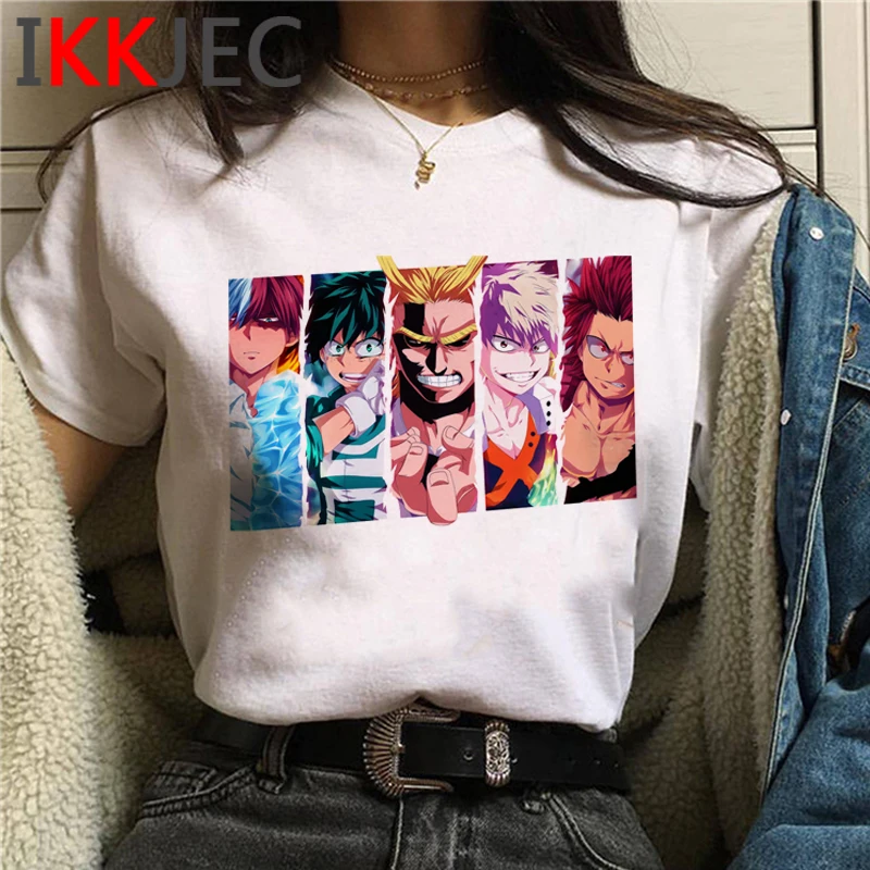 My Hero Academia Bakugou Todoroki Boku No Hero Bnha women grunge aesthetic harajuku kawaii plus size t-shirt summer top ulzzang couple t shirt