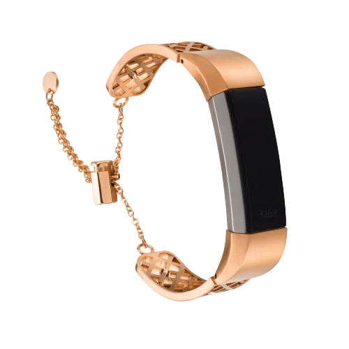 Fitbit Alta HR ремешок из нержавеющей стали саморегулирующийся 13~ 22 см - Цвет ремешка: Rosegold