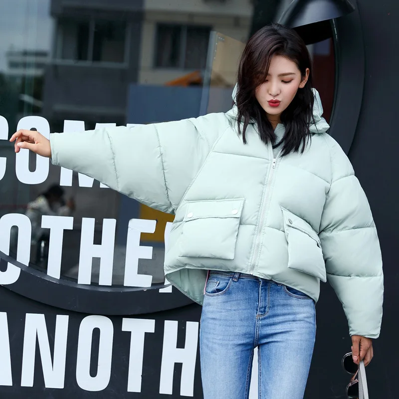 

2019 Winter New Style Thick Korean-style Short Cotton Coat Women's BF Loose And Plus-sized down Coat Students Coat Cotton-padded