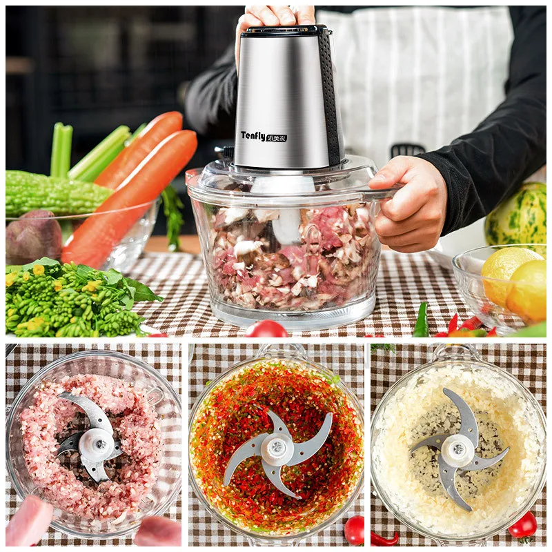 

Домашняя мясорубка, Электрический многофункциональный блендер из нержавеющей стали, Электрический измельчитель, мясорубка, колбасный шприц, Кухонный комбайн, слайсер