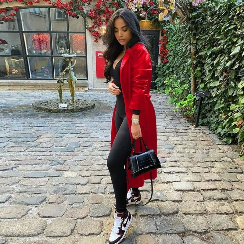 Рисунок 6 - Женский Длинный тренчкот из искусственной кожи