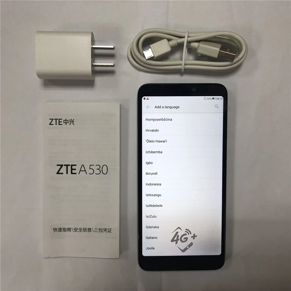 Мобильный телефон zte A530 4G LTE MTK6739 четырехъядерный Android 8,1 5,4" ips 1440X720 2 Гб ram 16 Гб rom мобильный телефон с двумя sim-картами