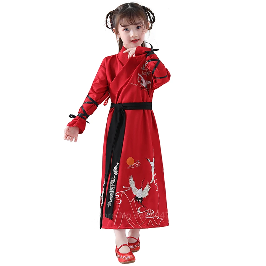 Детское платье Hanfu Классический танцевальный костюм с изображением старинного
