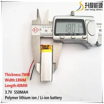 

2pcs [SD] 3.7V,550mAH,[701840] Polymer lithium ion / Li-ion battery for TOY,POWER BANK,GPS,mp3,mp4,cell phone,speaker