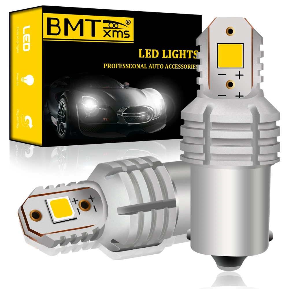 Автомобильный светодиодный фонарь заднего хода BMTxms BA15S P21W Canbus для BMW E46 E60 E90 E91 E92 E36