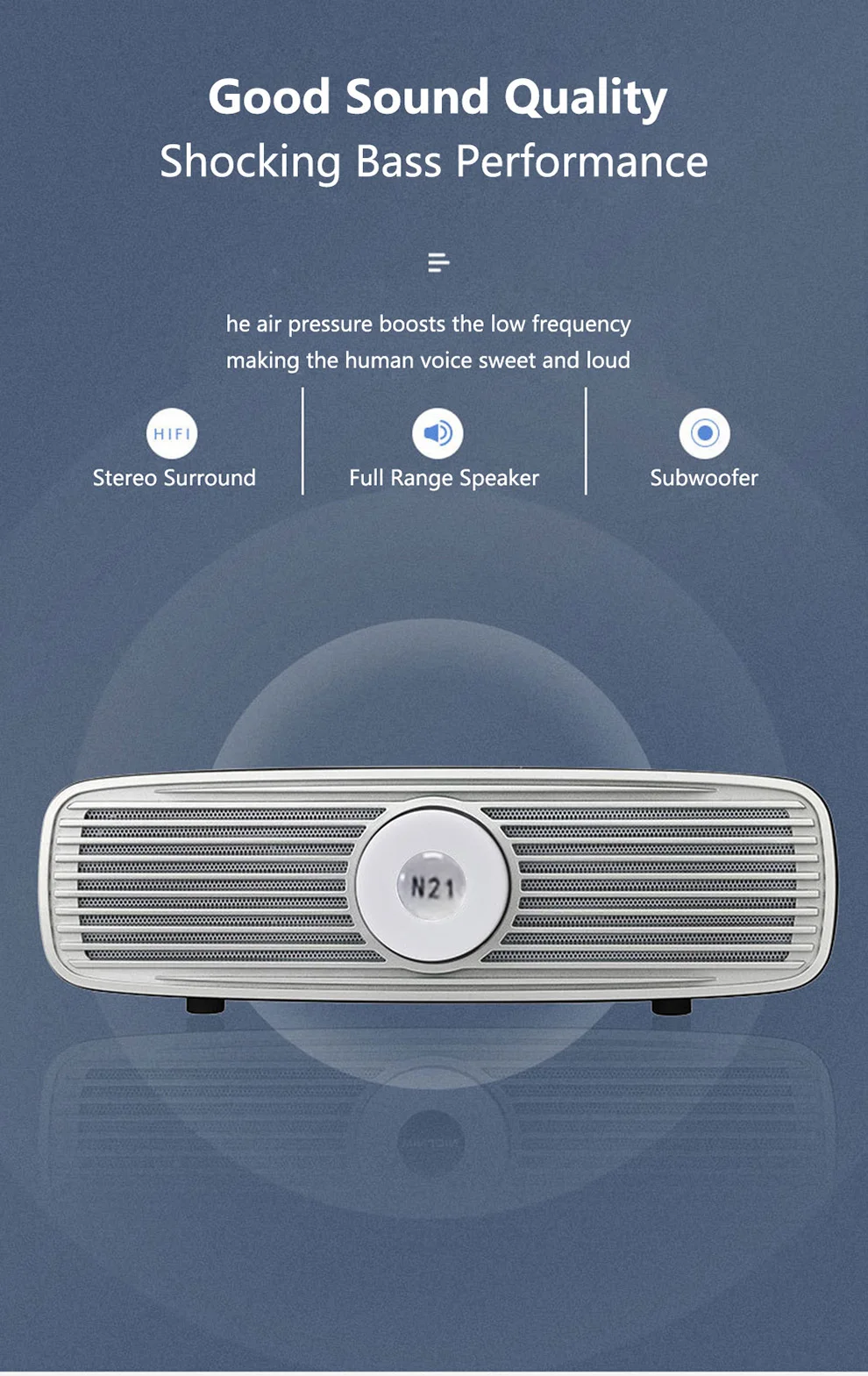 Портативный Bluetooth динамик Беспроводная колонка бас звук стерео сабвуфер FM радио Громкая связь TF USB MP3 музыкальный динамик s для телефона ПК