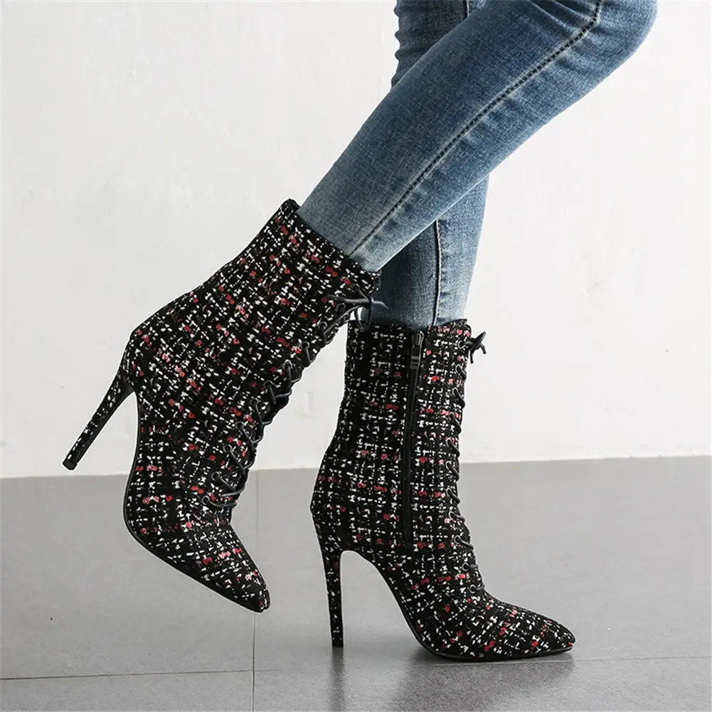 

SARAIRIS 2020 Top Qaulity Sexy Large Size Sexy 11cm High Heels Shoes Woman Boots Female Thin Heeled Party Lady Ankle Boots Women