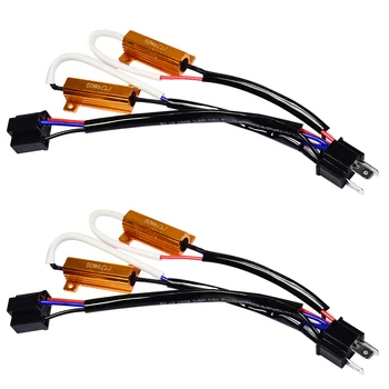 

YUNPICAR H4 HB2 9003 50W 6Ohm LED Load Resistors Adapter Fix Flashing Flickering Blinking for Headlight Daytime Running Light