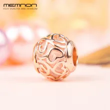 Подвески в форме сердца с розой, подходят серебряные бусины 925 пробы, европейские браслеты с подвесками, ожерелья, ювелирные изделия для женщин своими руками