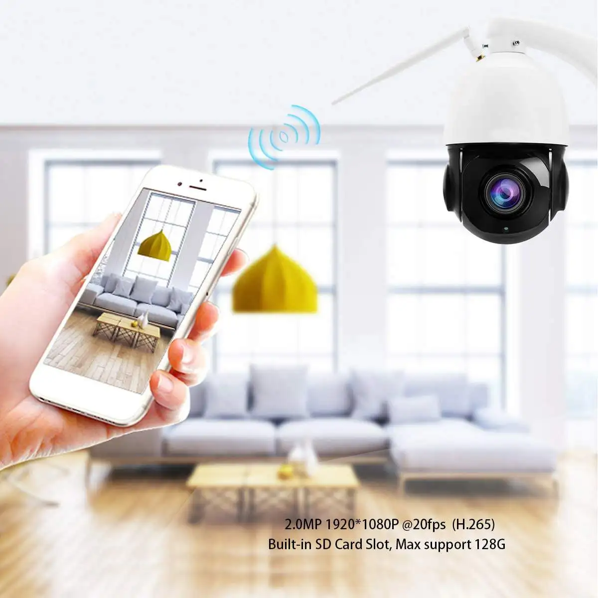 1080P WI-FI 2.0MP PTZ IP Камера панорамирования/наклона Скорость купол Камера аудио Водонепроницаемый камеры для домашней системы безопасности для видеоняни