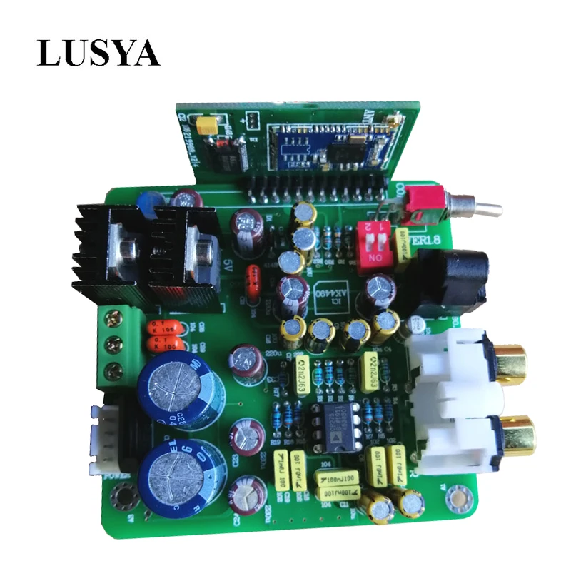 Lusya Csr8675 Bluetooth 5.0 Decoder Board AK4490 Fiber Bluetooth Input APTX-HD with Antenna dual AC 12V T0520