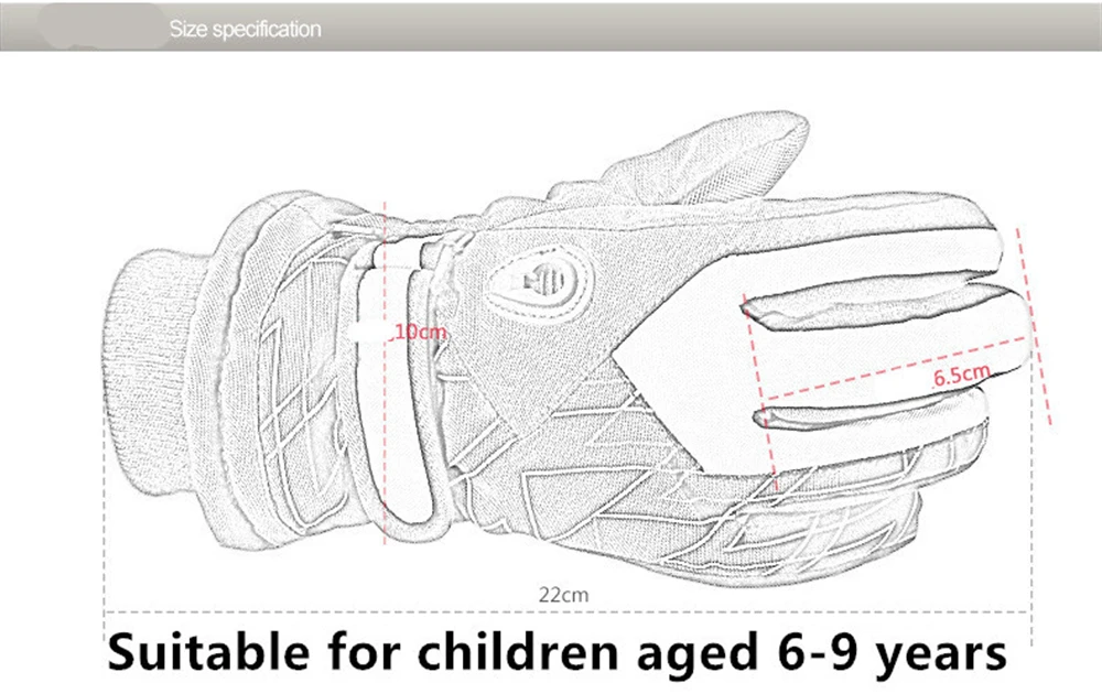 Детские зимние лыжные перчатки для снегохода, ветрозащитные милые перчатки для мальчиков и девочек, детские водонепроницаемые перчатки для катания на лыжах и сноуборде