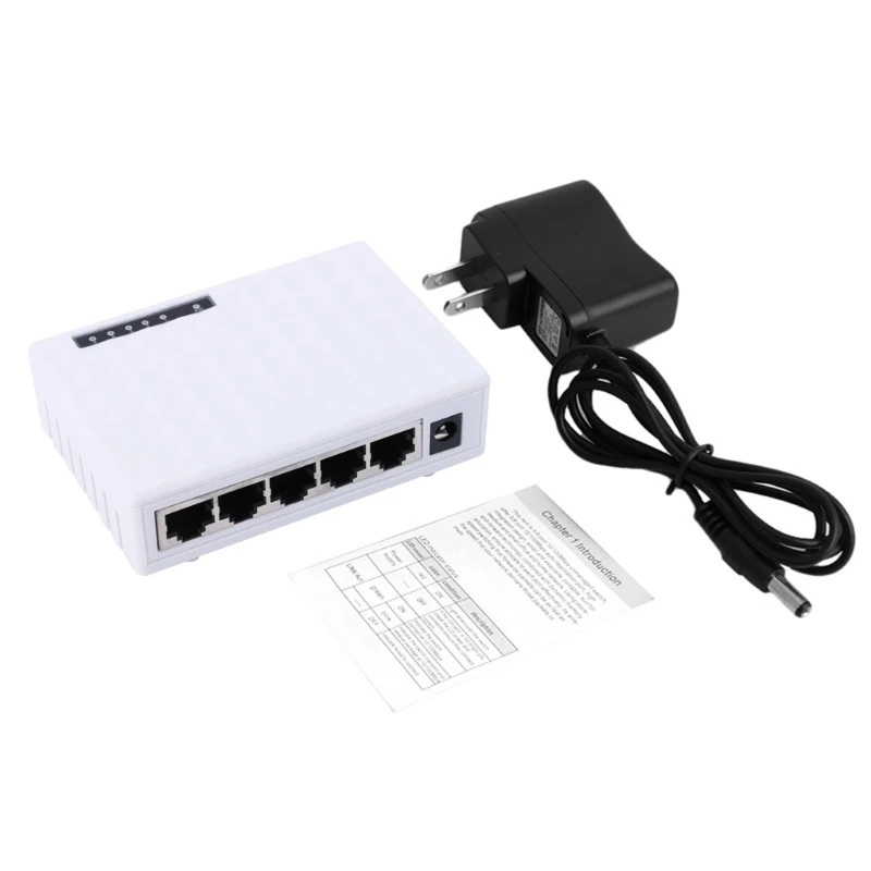 Бесплатная доставка 10/100 Мбит/с Ethernet 5 портов RJ 45 сетевой настольный коммутатор