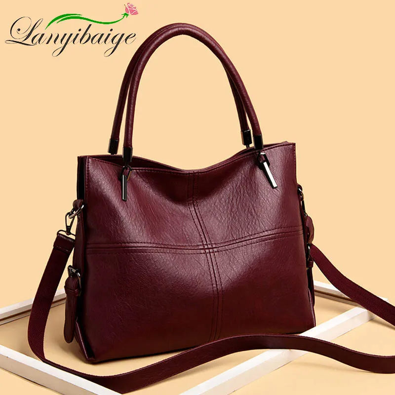 Женская сумка через плечо высокого качества Большая вместительная кожаная ручная сумка Роскошные сумки женские дизайнерские сумки