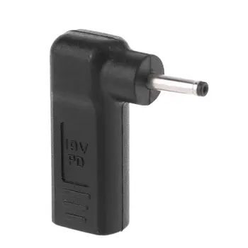 

90 Degree Type-C Female to 3.0x1.1mm DC Male Plug Adapter Converter for Laptop Male Plug Adapter