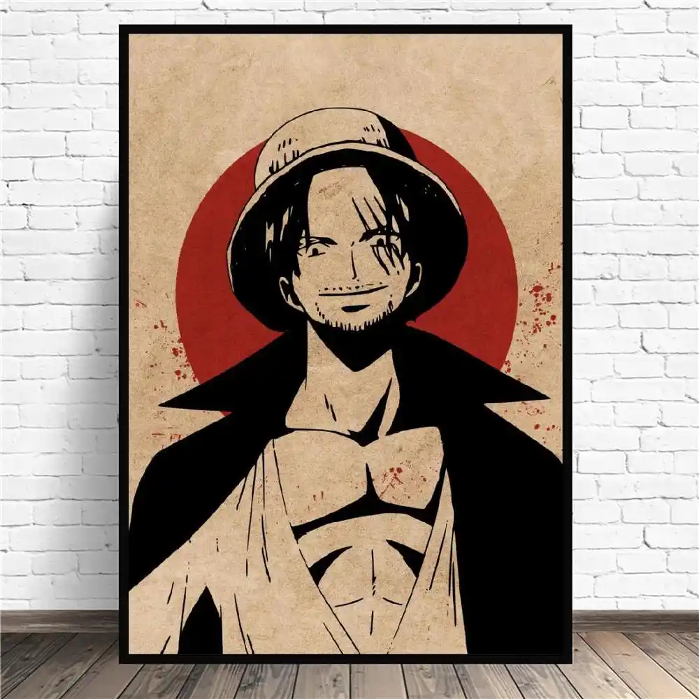 シャンクスワンピースアニメアニメキャンバス絵画壁の芸術写真プリント家の装飾壁の装飾リビングルーム Painting Calligraphy Aliexpress