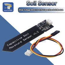 Module capacitif de capteur d'humidité du sol pas facile à corroder fil de tension large 3.3 ~ 5.5V résistant à la Corrosion avec gravité pour Arduino