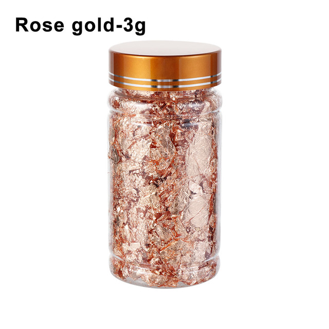 Gold/Rose gold/Silver Flakes Glitter Aluminum Foil Sequins Chrome Powder Nails Irregular Sticker Nail Art Manicure Decor