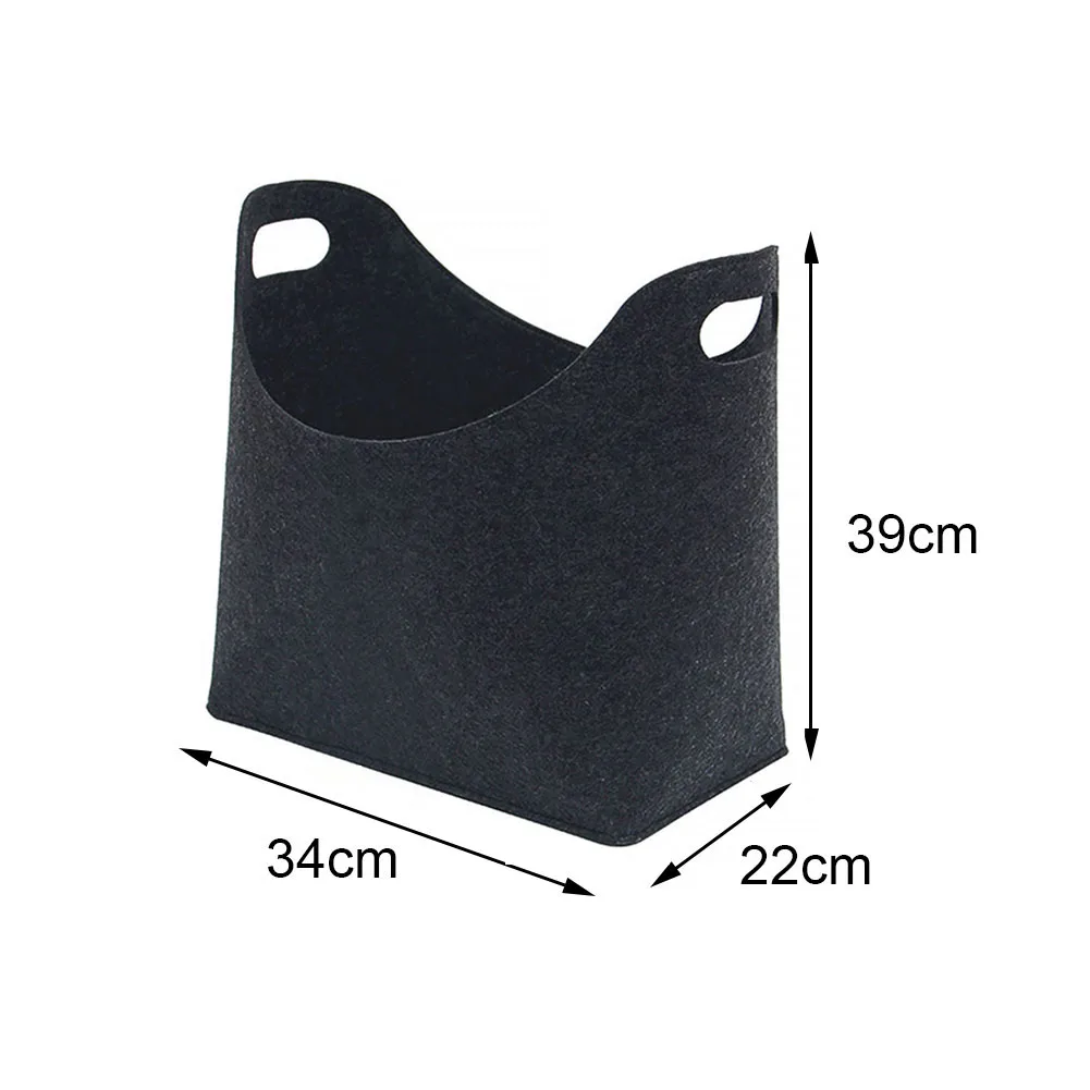 Laundry Holder Firewood Toy Book Foldable Felt Hamper Bag Home Storage Basket