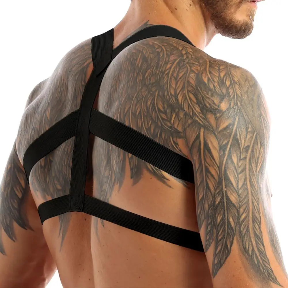Sexy Bondage Harness Straps Underwear Set Men Elastic Hollow Out Erotic Fetish Costume